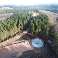Terrassement et accès des Parcs éoliens Murat sur Vèbre par Guipal TP en Aveyron